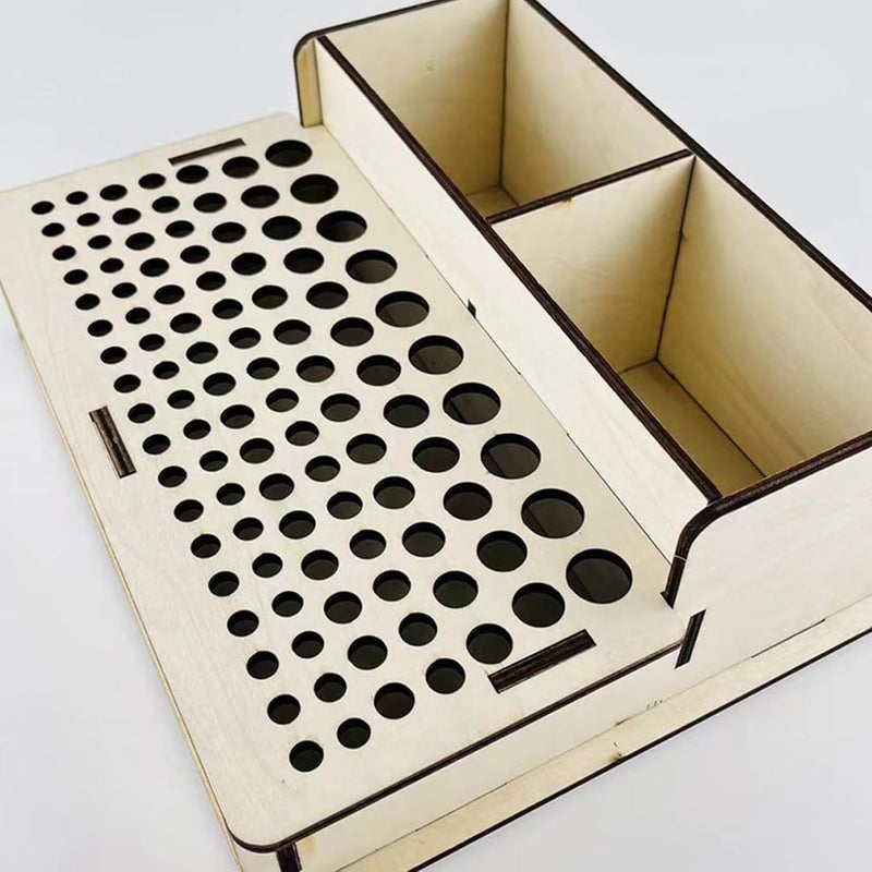 Lurrose 103holes Leather Craft Tool Holder Storage Shelf Leather Tools Organizer Mother Day Simple Classic Design - Image 3