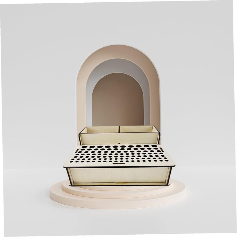 Lurrose 103holes Leather Craft Tool Holder Storage Shelf Leather Tools Organizer Mother Day Simple Classic Design - Image 5
