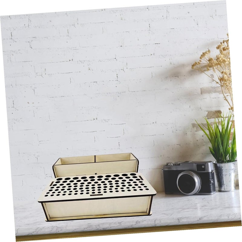 Lurrose 103holes Leather Craft Tool Holder Storage Shelf Leather Tools Organizer Mother Day Simple Classic Design - Image 4