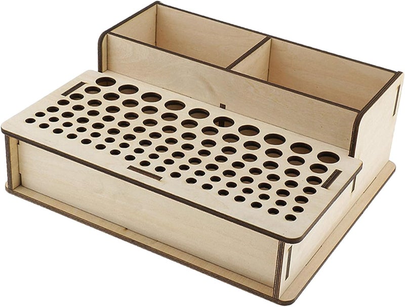 Lurrose 103holes Leather Craft Tool Holder Storage Shelf Leather Tools Organizer Mother Day Simple Classic Design - Image 1