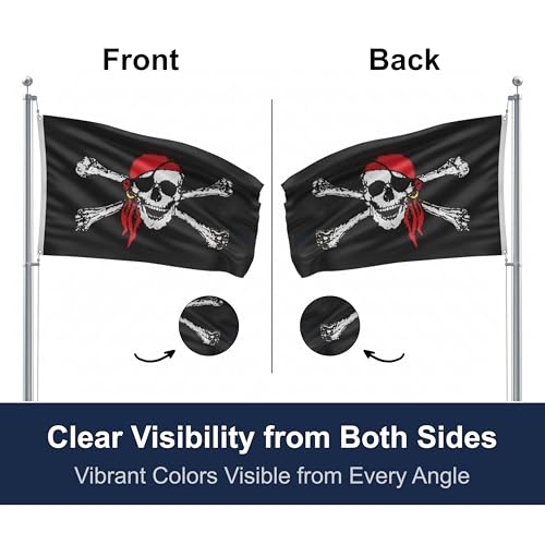 Shoe String King SSK® Pirate Outdoor Flag - Large 3' x 5', Weather-Resistant Polyester - Image 2
