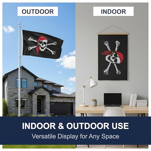 Shoe String King SSK® Pirate Outdoor Flag - Large 3' x 5', Weather-Resistant Polyester - Image 3