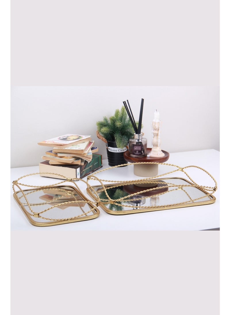 A set of serving trays with an elegant design, (2 pieces)  - Image 1