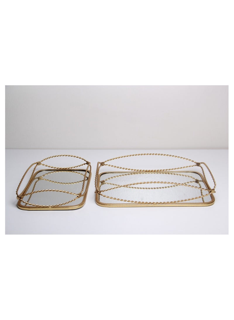 A set of serving trays with an elegant design, (2 pieces)  - Image 3