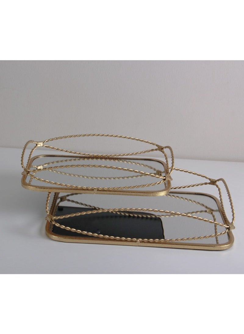 A set of serving trays with an elegant design, (2 pieces)