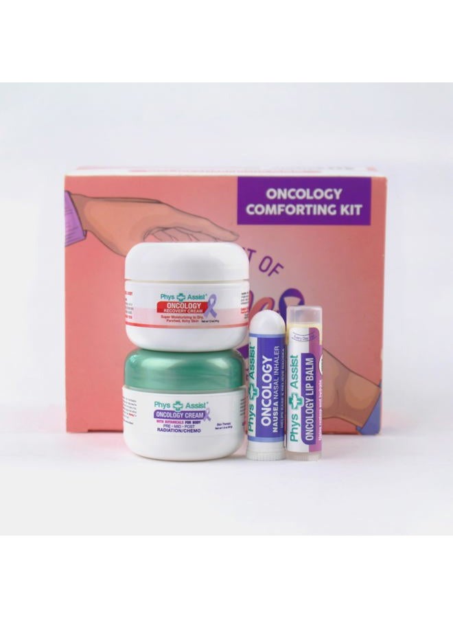 PhysAssist Comfort kit for Chemo & Radio Patient The Gift of Love, Faith & Support. 2-1.5 oz face and body cream plus lip balm & roll-on - Image 1