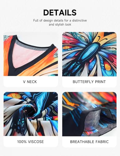 Bsubseach Kaftan Dresses for Women Floral Print Caftans Bathing Suit Cover Ups Plus Size Long Beach Coverup Dress Colorful - Image 3
