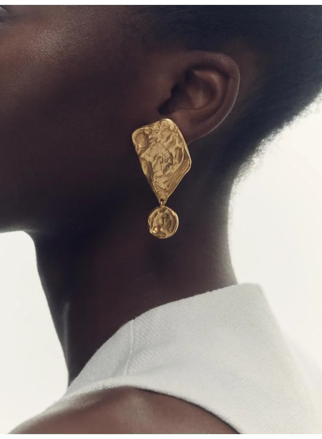 REISS Molten Large Drop Earrings