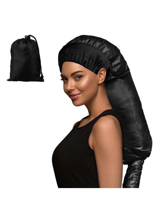 MSDADA Bonnet Hair Dryer Attachment With Adjustable Headband-Large Hooded Hair Dryer Cap For Drying Fast At Home, Easy To Use For Hair Styling, Curling Hair Care Fast Drying (Black) - Image 1