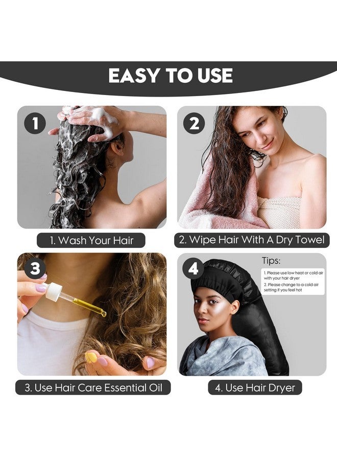 MSDADA Bonnet Hair Dryer Attachment With Adjustable Headband-Large Hooded Hair Dryer Cap For Drying Fast At Home, Easy To Use For Hair Styling, Curling Hair Care Fast Drying (Black) - Image 5