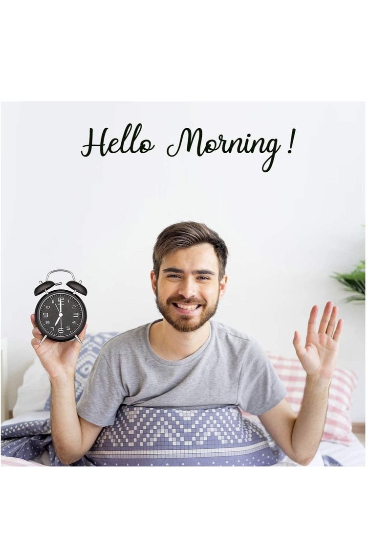 Captaintech Twin Bell Alarm Clock, Black Loud Alarm Clock 3D Digital Scale with Backlight, for Heavy Sleepers, Non Ticking and Silent 4inch Metal Bell Alarm Clock, Desk Table Clock for Home and Office - Image 3