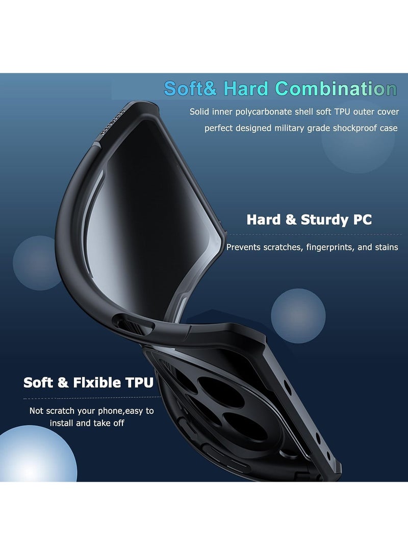 إكسوند جراب OnePlus 12R، غطاء خلفي لحماية عدسة الكاميرا، جراب هاتف محمول مقاوم للصدمات من مادة TPU، غطاء واقٍ من مادة البولي كربونات المختلطة المضادة للاصفرار (أسود شفاف) - Image 5