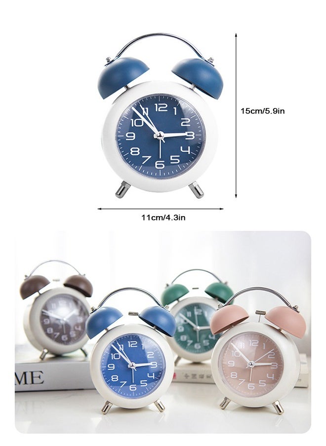 FUNCOT Silent Alarm Clock for Children Adults, Twin Bell Loud Alarm Clock for Heavy Sleepers, Backlight, Battery Operated Old Fashioned Alarm Clock for Bedrooms  - Image 5