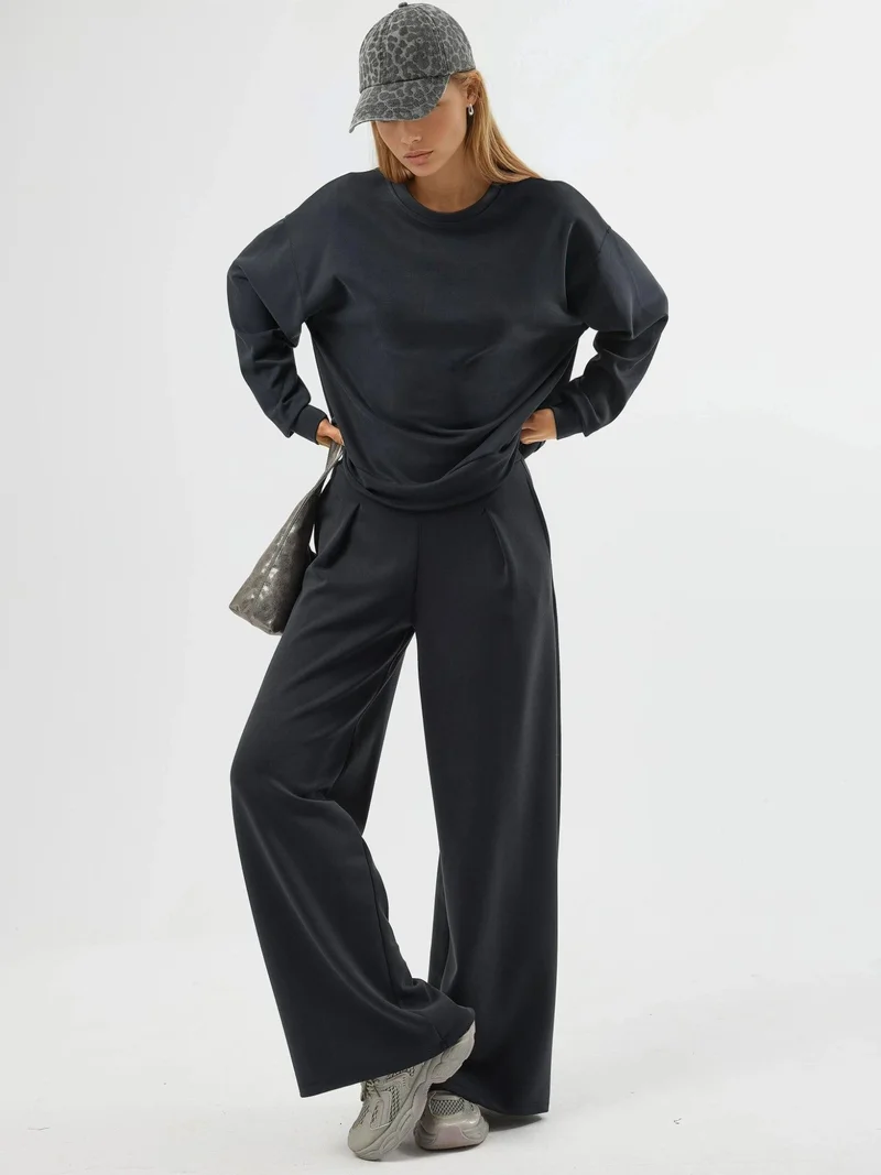 Busem BUSEM Elastic Waist Pleated Palazzo Pants