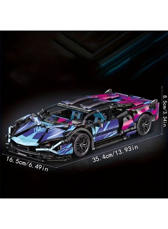 Super Sports Car Building Sets for Adults, 1:14 Scale Sports Cars Model Building Blocks Kit, Collectible Supercar Birthday Gifts for Boys Teens(1314pcs) - Image 2
