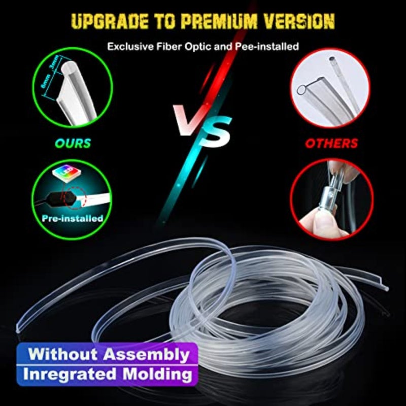 terior Car LED Strip Lights, RGB USB Car Ambient Lightg with Wireless APP and Remote Control, Car Accessories Fiber Optifc Lights Sync to Music es - Image 2