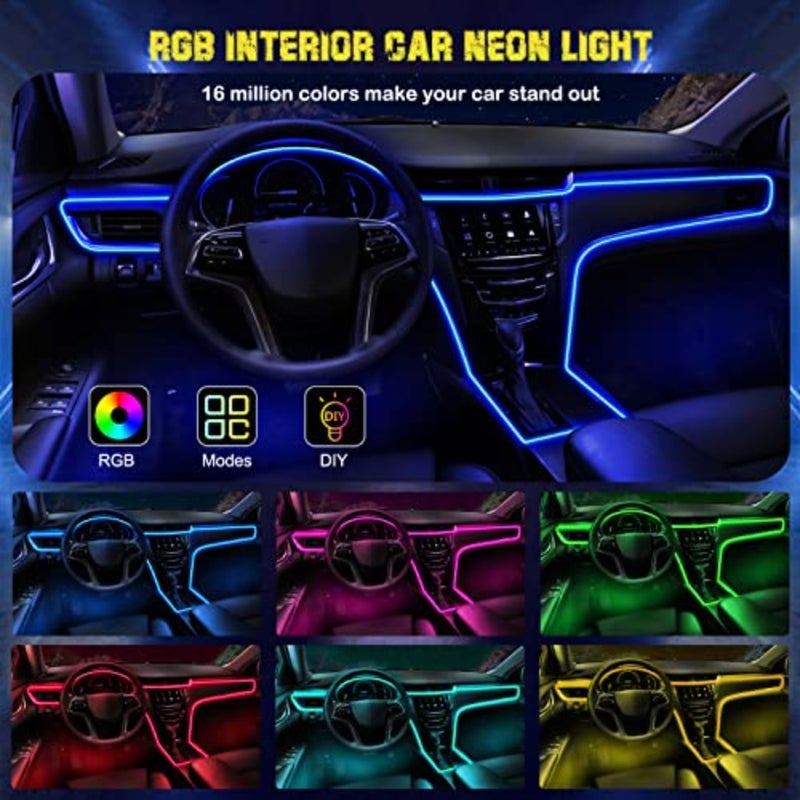 terior Car LED Strip Lights, RGB USB Car Ambient Lightg with Wireless APP and Remote Control, Car Accessories Fiber Optifc Lights Sync to Music es - Image 4