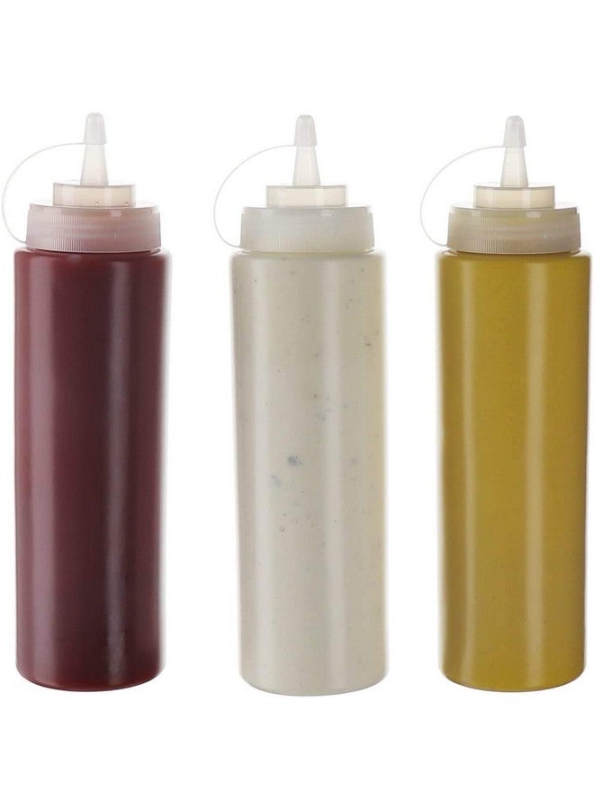 Zeinwap Plastic Squeeze Bottle Ketchup Mustard Honey Sauce Dispenser Bottle - 650 ML (White, Pack of 2) - Image 1