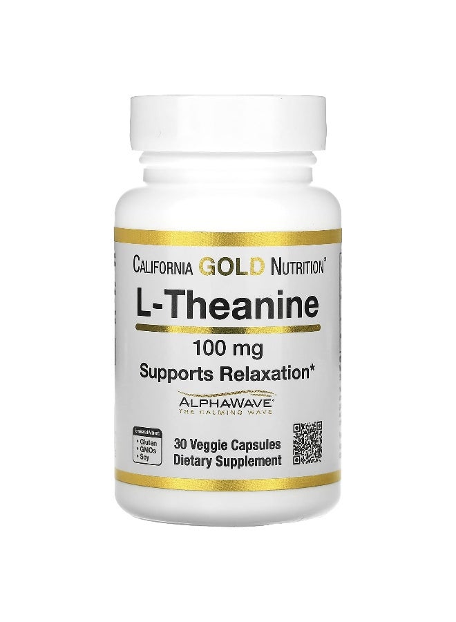 California Gold Nutrition California Gold Nutrition, L-Theanine, Featuring AlphaWave, 100 mg, 30 Veggie Capsules 