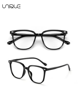 Glasses - Blue Light Filter Eyewear for Men & Women, Anti Blue Light Eyestrain UV Glare Blocking, TV Computer Gaming Glasses - Non-Myopic Glasses(Black) - view 3