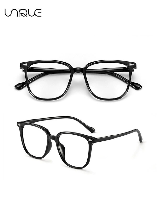 Unique Glasses - Blue Light Filter Eyewear for Men & Women, Anti Blue Light Eyestrain UV Glare Blocking, TV Computer Gaming Glasses - Non-Myopic Glasses(Black) - Image 3