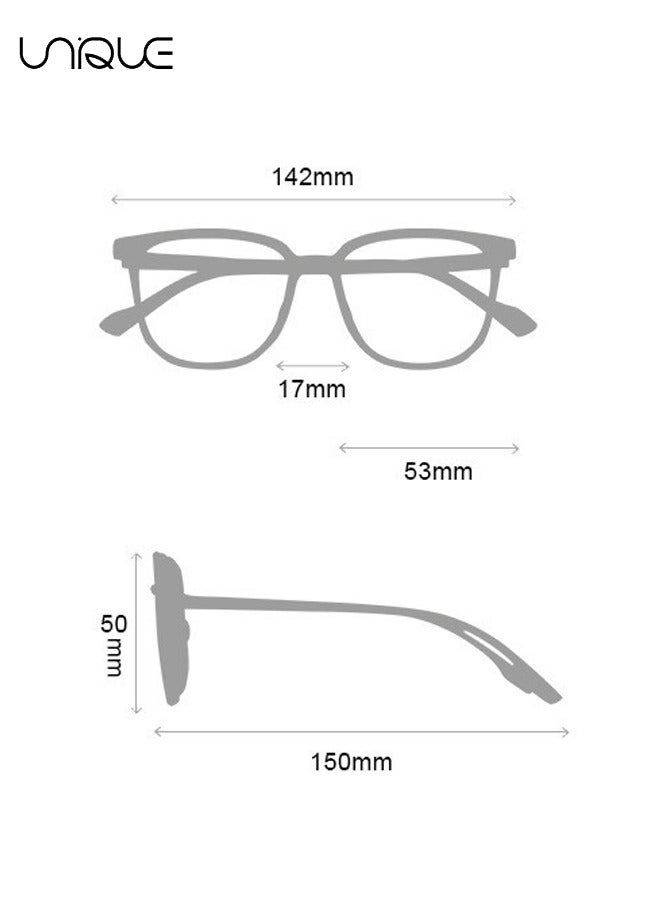 Unique Glasses - Blue Light Filter Eyewear for Men & Women, Anti Blue Light Eyestrain UV Glare Blocking, TV Computer Gaming Glasses - Non-Myopic Glasses(Black) - Image 2