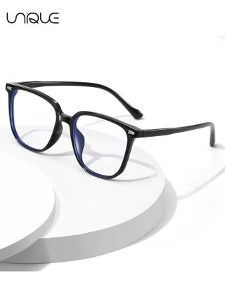 Glasses - Blue Light Filter Eyewear for Men & Women, Anti Blue Light Eyestrain UV Glare Blocking, TV Computer Gaming Glasses - Non-Myopic Glasses(Black) - view 5
