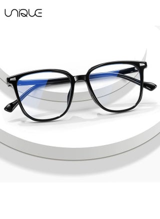 Glasses - Blue Light Filter Eyewear for Men & Women, Anti Blue Light Eyestrain UV Glare Blocking, TV Computer Gaming Glasses - Non-Myopic Glasses(Black) - view 4