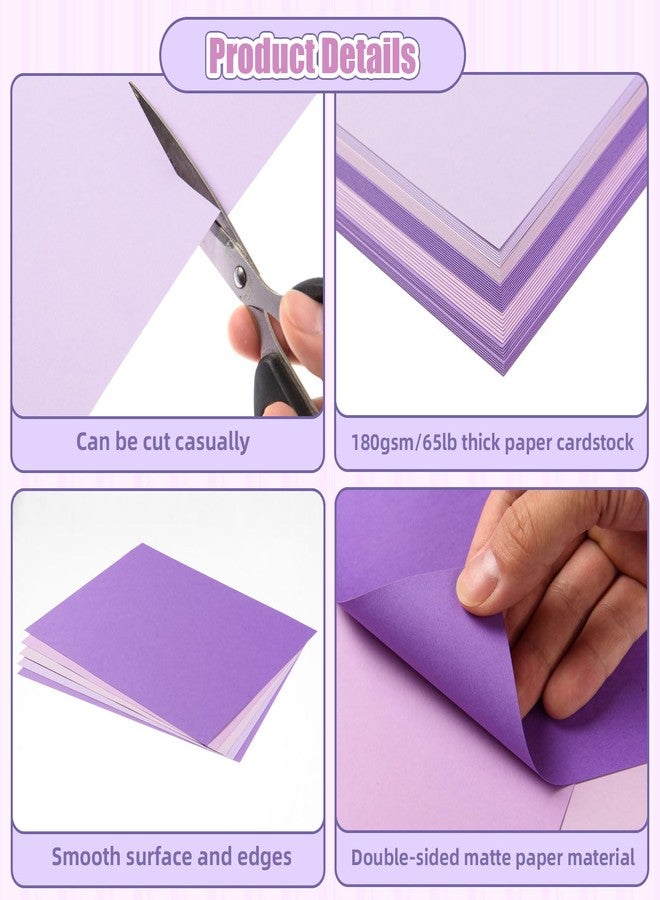 MixTeach 240 Sheets Assorted Purple Cardstock Paper 8.5 x 11" Medium Thick Card Stock 180gsm/65lb Printable Kraft Paper for Scrapbooking, Card Making, Invitations, DIY Art Craft Supplies - Image 3