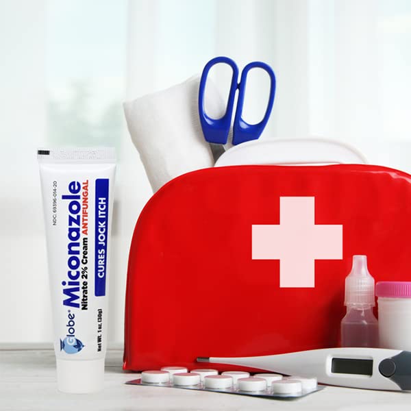 Globe كريم ميكونازول نترات 2% مضاد للفطريات (عبوة 4) من غلوب، يعالج معظم حالات قدم الرياضي، حكة الفخذ، السعفة والمزيد. أنبوب 1 أونصة. - Image 5
