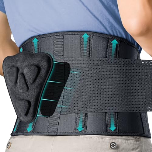 FEATOL Back Brace for Men Lower Back, Lumbar Support Belt- Back Pain, Adjustable Support Straps with Removable Lumbar Pad for Heavy Lifting Work, Black, Plus Size L/XL - Image 1