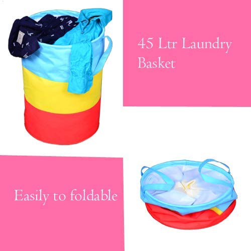 Justandkrafts Laundry Bag for clothes Collapsible Laundry storage Toys Storage 45 LMulti - Image 4
