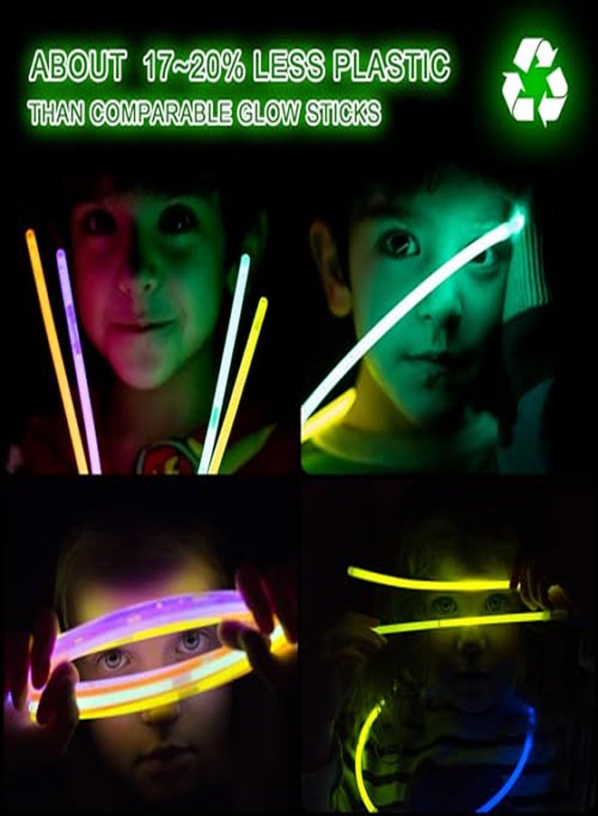 DELEE 400 Pieces Glow Sticks, Glow Sticks Party Set, Glow Neon Dark Party Supplies for Children, Glow Sticks, Party Decoration, Halloween Decorations, Light Chains and Bracelets - Image 1