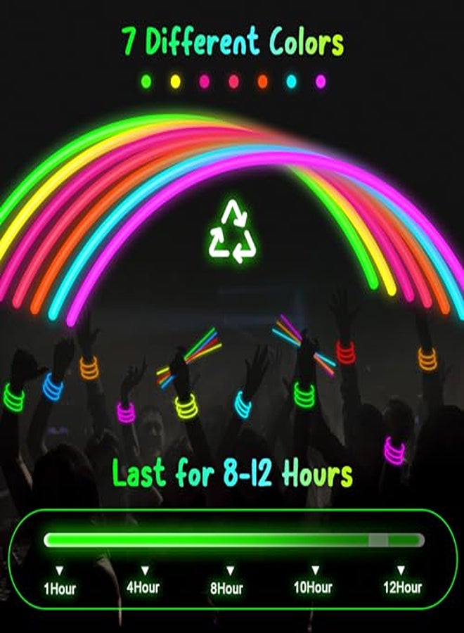 DELEE 400 Pieces Glow Sticks, Glow Sticks Party Set, Glow Neon Dark Party Supplies for Children, Glow Sticks, Party Decoration, Halloween Decorations, Light Chains and Bracelets - Image 2
