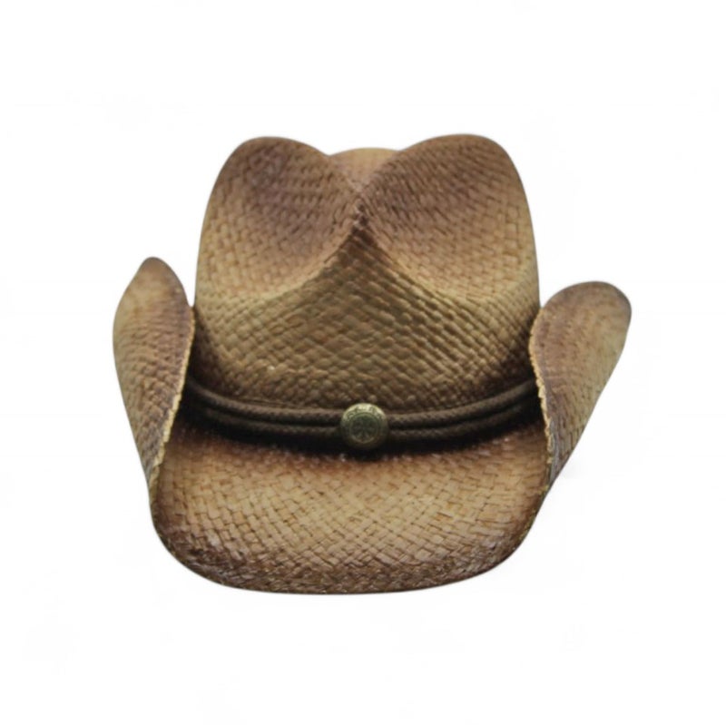 Peter Grimm Straw Round Up Cowboy Hat w/Leather Strap (Tea Stained) - Image 2