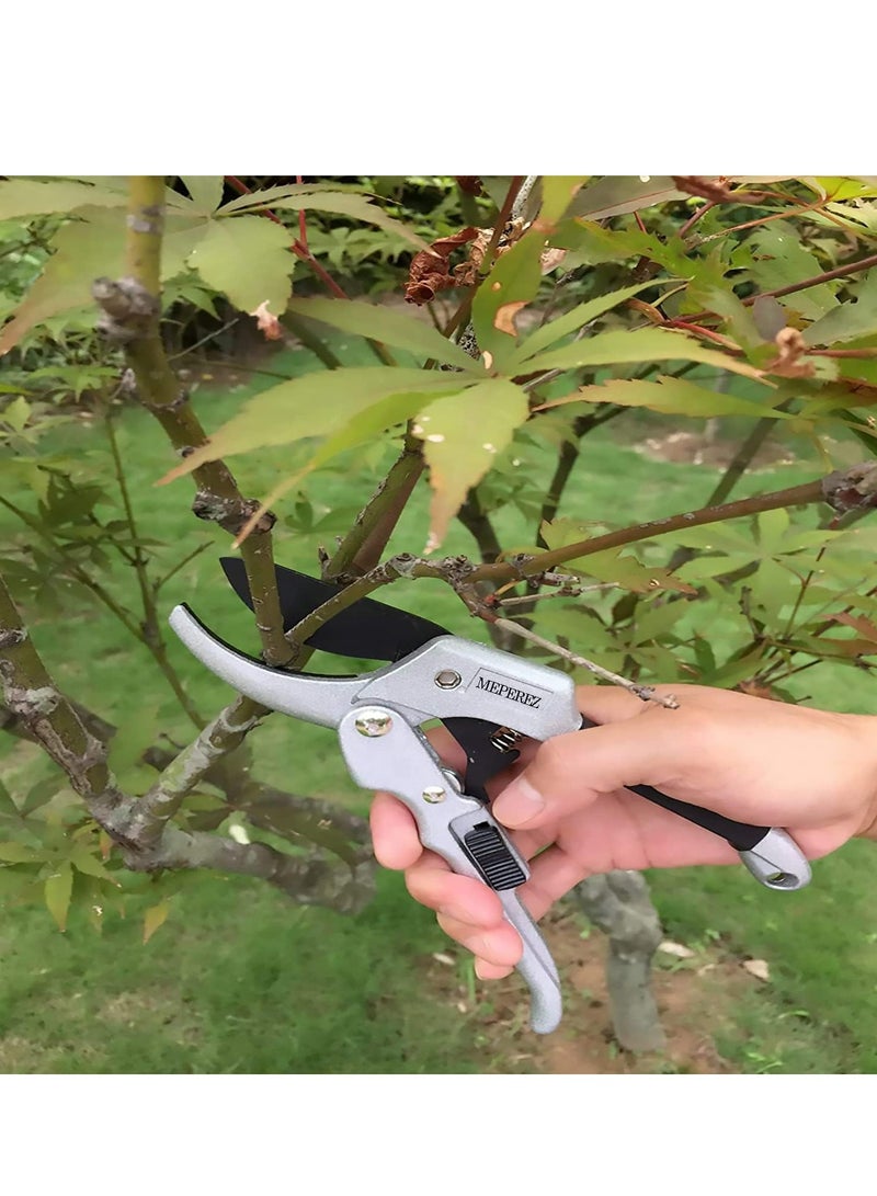 Loquat 8 Premium Garden Clippers, 3x Easier with Pulley Lever, Arthritis-Friendly Black Snips. - Image 3