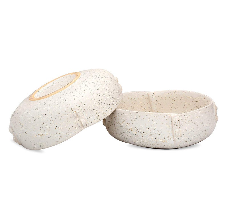 Caffeine Ceramic Handmade Buttoned Bowl 7" (Set of 1) - Image 3