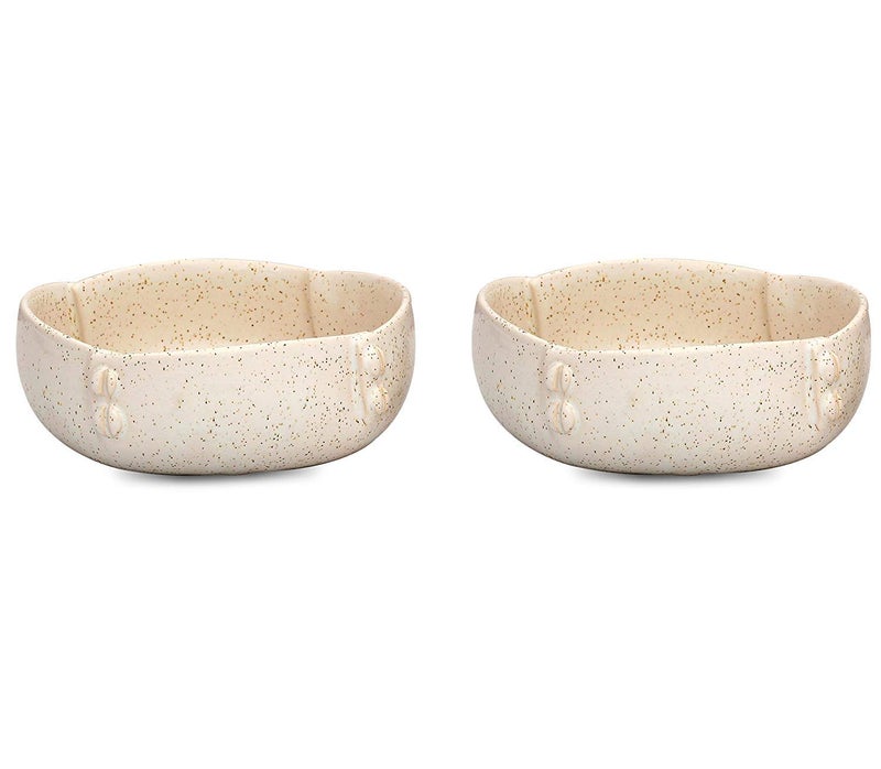 Caffeine Ceramic Handmade Buttoned Bowl 7" (Set of 1) - Image 2