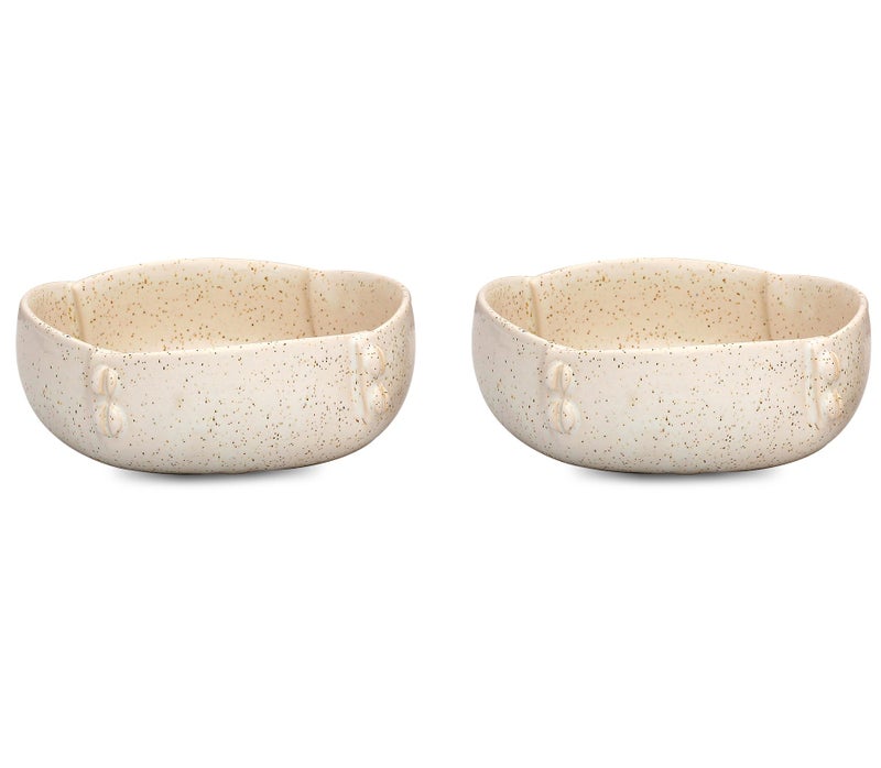 Caffeine Ceramic Handmade Buttoned Bowl 7" (Set of 1) - Image 4