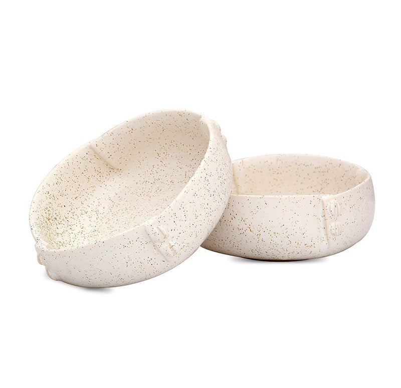 Caffeine Ceramic Handmade Buttoned Bowl 7" (Set of 1) - Image 1