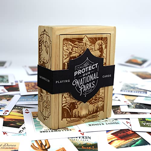 Lantern Press Protect Our National Parks Playing Cards Premium 52Card Deck in Pine Wood Collector Box HandDrawn National Park Artwork Gift for Nature Lovers Travel Fans - Image 5