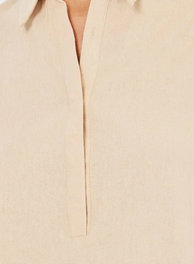 ستايلي Button Placket Collared Jalabiya