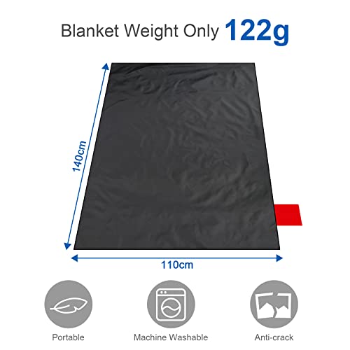 Ainiv Picnic Blanket, Mini Pocket Beach Mat 43.3 x 55.1IN (2-3 People) Foldable, Lightweight Waterproof Sand Free, Foldable Thin Ground Sheet for Outdoor Camping Hiking Travel - with Hand Strap - Image 4