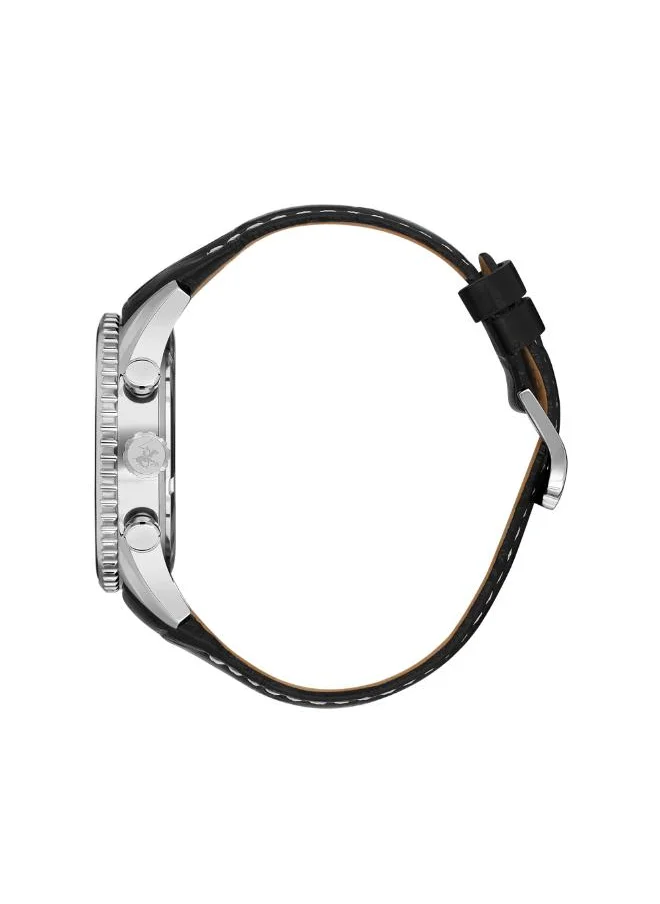 بيفرلي هيلز بولو كلوب BEVERLY HILLS POLO CLUB BP3723X.351 Men's Multi Function Display Watch & Leather Strap Black