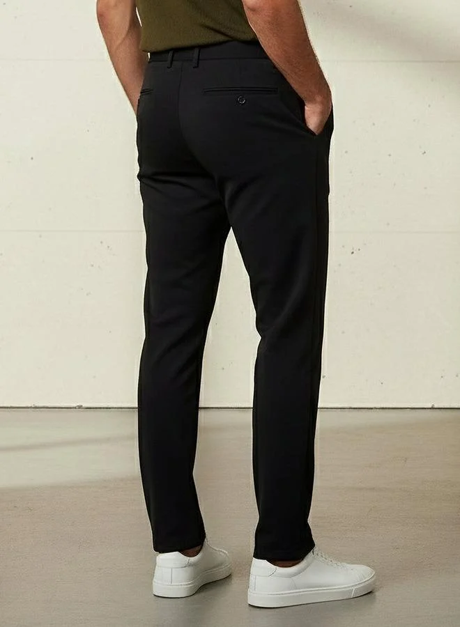 Splash FAV BLACK Smart Regular Fit Trousers for Men | Best Price UAE