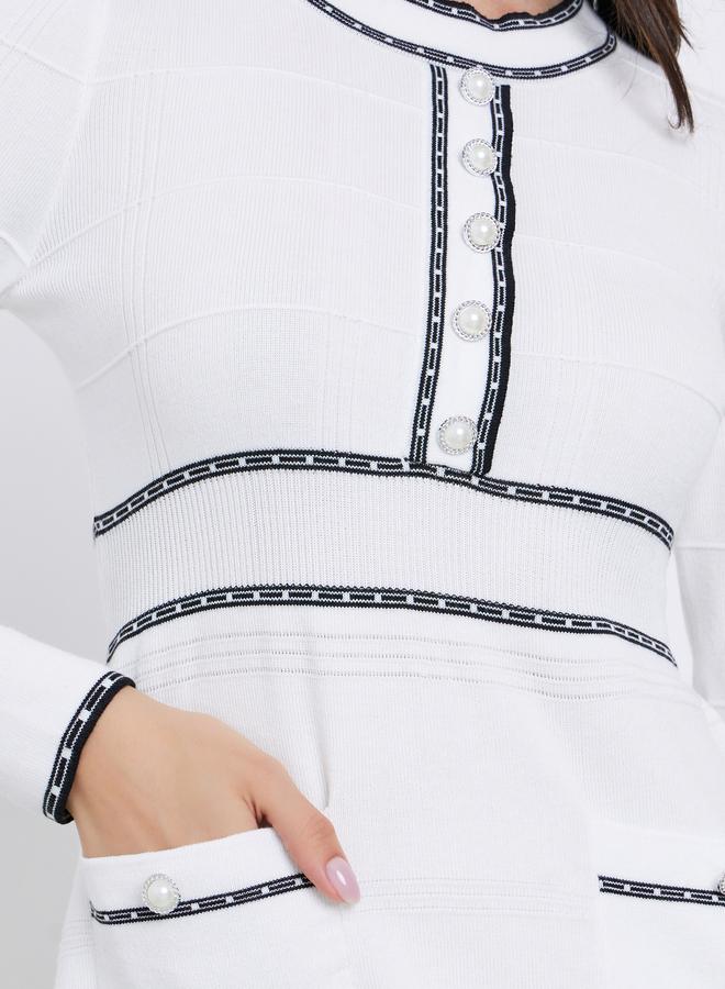 Take Two White Knitted Sweater Midi Dress - Image 4