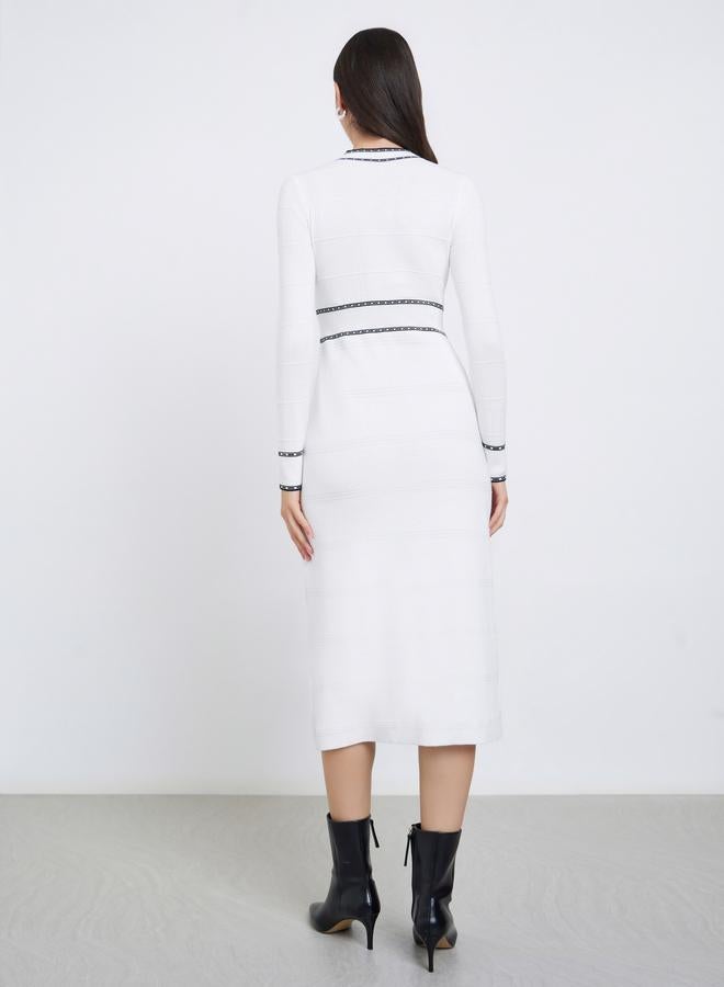 Take Two White Knitted Sweater Midi Dress - Image 5
