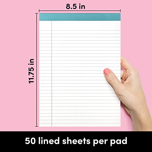 PAPERAGE Lined Legal Pads, (Rainbow), 6 Pack, 50 Sheets Each, Wide/Legal Ruled, Note Pads, Paper, 8.5 inches x 11 inches - Image 2