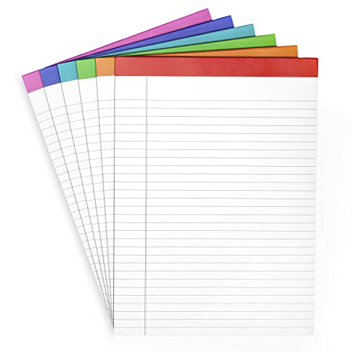 PAPERAGE Lined Legal Pads, (Rainbow), 6 Pack, 50 Sheets Each, Wide/Legal Ruled, Note Pads, Paper, 8.5 inches x 11 inches - Image 1
