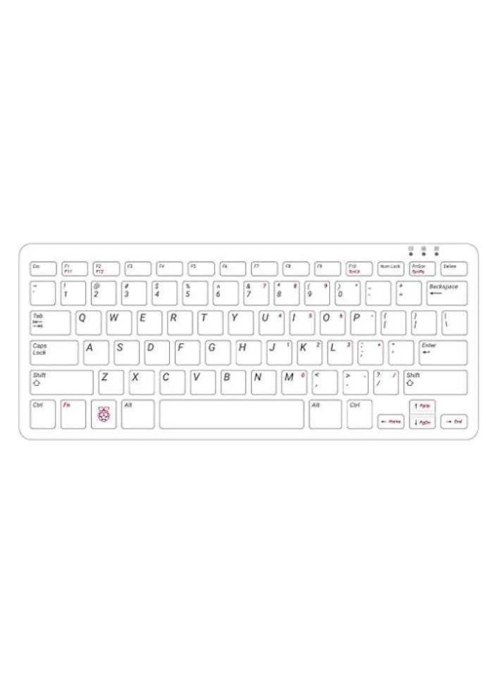 رازبيري باي - لوحة مفاتيح Raspberry Pi الرسمية - إصدار المملكة المتحدة (أحمر/أبيض) - Image 1